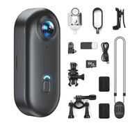 JANLOVE 4K Mini Body Camera, 64GB Action Snap Cam, POV Snapcam, Thumb Size Hands-Free Recording Body Worn Camera, Premium Portable Camcorder Mount Anywhere for Work, Travel, Fishing, Pet Walking