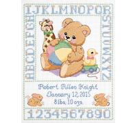 Janlynn 1-Piece Bear Birth Sampler Stamped Cross Stitch Kit