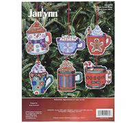 Janlynn 1-Piece Christmas Cocoa Mug Ornaments Counted Cross Stitch Kit
