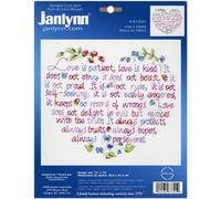 Janlynn 1-Piece Love Is Patient Stamped Cross Stitch Kit, White, 12" x 12"