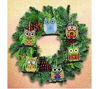 Janlynn 1-Piece Owl Ornaments Counted Cross Stitch Kit, Set of 6