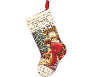 Janlynn 1-Piece Waiting For Santa Stocking Counted Cross Stitch Kit