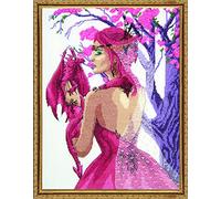 Janlynn Cross Stitch Kit, Dragon Princess (14 Count)