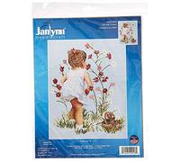 Janlynn Girl with Cosmos Counted Cross Stitch Kit, Cotton, Multi-Colour, 12" x 16"