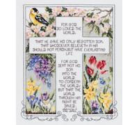 Janlynn John 3:16-17 Counted Cross Stitch Kit, 100% Cotton Aida, Multicolor, 10" x 12"