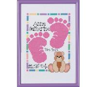 Janlynn Special Moments Baby Footprints Mini Counted Cross Stitch Ki, Cotton, Multi-Colour, 18 x 12 x 1 cm