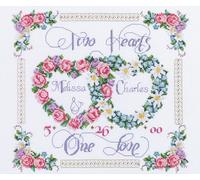Janlynn Two Hearts, One Love Counted Cross Stitch Kit, Cotton, Multi-Colour