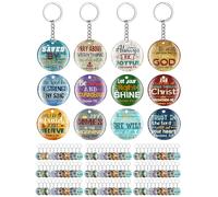 Janmercy 120 Pcs Acrylic Christian Keychain Floral Bible Verse Keychain Religious Scripture Gifts Jewelry Gifts for Women Men, Classic Color, One Size