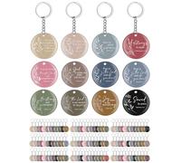 Janmercy 120 Pcs Acrylic Christian Keychain Floral Bible Verse Keychain Religious Scripture Gifts Jewelry Gifts for Women Men, Classic Color, 1.6 inches