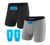 Janmercy 2 Pcs Vasectomy Underwear with 2 Custom Fit Ice Packs for Testicular Support and Pain Relief Vasectomy Support Snug Briefs Gift for Men Multicolored, Black, L