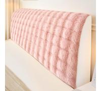 JANMEYO Bed Headboard Cover Plush Headboard Cover Princess Style Thickened Universal Bed Headboard Backres Covers Elastic Headboard Protector Dust Cover For Bedroom Decoration-Pink||180 * 65cm