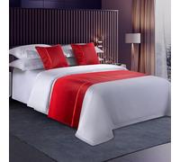 JANMEYO Bed Runner Bed Runners Scarves Modern Simple Bed Throws Fashion Bedding Scarf Protection Single Double King Size Bed End Towel for Bedroom Home Decoration-Red||50x240cm(1.8m bed)