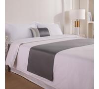 JANMEYO Bed Runner Scarf Smooth Bedspreads Simple High-end Bed Runners Scarves King Size Hotel Bedroom Bed End Decoration Anti-dirty Strip Bedding Protection Bed Throws-Dark gray||50x210cm(1.5m bed)