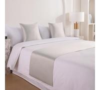 JANMEYO Bed Runner Scarf Smooth Bedspreads Simple High-end Bed Runners Scarves King Size Hotel Bedroom Bed End Decoration Anti-dirty Strip Bedding Protection Bed Throws-Silver||Pillowcase*1 45X45cm