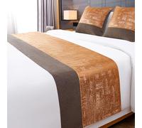 JANMEYO Bed Runners Bed Scarf Bedspread Modern Bed Scarves Bed Throws Luxury Bedding Protection for Bed Cover Single Double King Size Bedroom Hotel Decoration-Brown||50X50cm Pillowcase*1