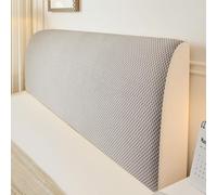 JANMEYO Headboard Cover All-inclusive Elastic Bed Headboard Protection Cover King Double Full Headboard Protector Pure Color Comfortable Bed Head Slipcover Furniture Cover-Gray||220cm