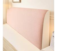 JANMEYO Headboard Cover All-inclusive Elastic Bed Headboard Protection Cover King Double Full Headboard Protector Pure Color Comfortable Bed Head Slipcover Furniture Cover-Pink||210cm