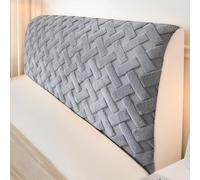 JANMEYO Headboard Cover Soft Thickened Bed Headboard Backres Covers Universal Simple Dust Bed Head Slipcover Modern Comfortable Headboard Wrap Machine Washable-Gray||150cm