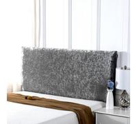 JANMEYO Headboard Cover Stretch Headboards Backrest Slipcover for Single/Double/King Size Bed Headboard Dustproof Covers Modern Velvet Headboard Protection Cover,Washable-Gray||75 * 180cm