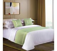 JANMEYO Hotel Bed Runner Bedspread Solid Color Bed Runners Scarves Soft Skin-friendly Bedding Protector for Home Bedroom Hotel Decoration King Size Bed End Towel-Green||50x240cm(1.8m bed)