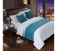 JANMEYO Hotel Bed Runner Scarf Simple Modern Bedspreads & Coverlets Single Double Super King Bedding Throws Home Bedroom Bed Decorations Bed Cover Bed Runners-blue||50x180cm(1.2m bed)