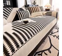 JANMEYO Sofa Cover Modern Chenille Couch Cover for All Seasons Luxury Non-slip Sofa Slipcovers 1 2 3 Seater Soft Universal L Shape Sofa Protector Furniture Protector Home Decor-Black||70 * 90cm