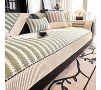 JANMEYO Sofa Cover Modern Chenille Couch Cover for All Seasons Luxury Non-slip Sofa Slipcovers 1 2 3 Seater Soft Universal L Shape Sofa Protector Furniture Protector Home Decor-Green||110 * 180cm