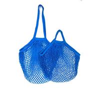 Janmobrian Beach Bag, Beach Bags for Women 7 Colors Shopping Bags Portable Net Bag Reusable Foldable Fruit Storage Handbag Totes Foldable Mesh Net String Shopping Bag(Blue,Long)