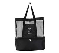 Janmobrian Beach Bag, Beach Bags for Women High Capacity Women Mesh Transparent Bag Double-layer Heat Preservation Large Picnic Beach Bags(Black)