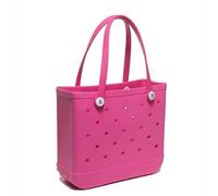 Janmobrian Beach Bag, Beach Bags for Women S/M Beach Bag Tote Basket Waterproof Travel Jelly Handbag Women Picnic Basket mini Handbag Shopping Bags(Pink2,28X11X21cm)