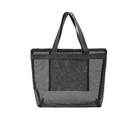 Janmobrian Beach Bag, Beach Bags for Women Women Mesh Transparent Bag Double-layer Heat Preservation Large Capacity Picnic Beach Bags Holiday Beach Park Sports Shoulder Bag(Grey)