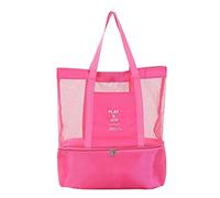 Janmobrian Beach Bag, Beach Bags for Women Women Swimming Bag Rucksack Handbags Dry Wet Shoulder Bag Multifunctional Beach Pool Pouch Mesh Bag For Picnic Swimming Travel(Rose)