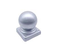 Janmobrian Fence Post Caps,Fence Toppers 2Pcs Galvanized Steel Post Caps Ball Finial Dome For Square Round Fence Guardrail Poles(Square 100mm)