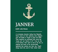 Janner Definition Print, Plymouth Native, Seafaring Heritage, Green and White Nautical Wall Art. Size A4