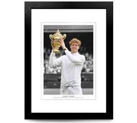 Jannik Sinner Tennis Signed Photo Poster A4/A3 Print Picture Display Framed Autograph Memorabilia for Sports Fans Gift Italy (Wimbledon 2025, A4 Framed & Mounted)