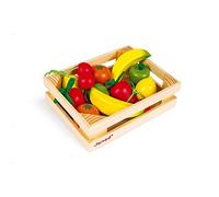 Janod - 12 Wooden Fruits Crate - Doll'S Tea Set, Kitchen Set, Merchant Accessories - Imitation Toy - from 3 Years Old, J05610