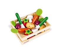 Janod - 12 Wooden Vegetables Crate - Doll'S Tea Set, Kitchen Set, Merchant Accessories - Imitation Toy - from 3 Years Old, J05611