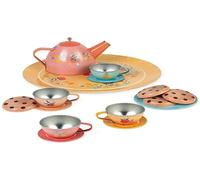 Janod - 15 Piece Metal Tea Set - Kitchen Imitation Toy - Ages 3-8, J06596