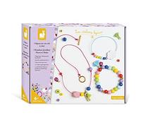 Janod - 3-Piece Make-Your-Own Rainbow Jewellery Set - 2 Bracelets & 1 Necklace - Les Ateliers Bijoux - Kids' Crafts Kit - Dexterity & Concentration - Water-Based Paint - 6 Years + - J07936