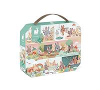Janod - 3 Years+ - 24-Piece ‘One Day’ Children’s Puzzle - Educational Game - Fine Motor Skills and Concentration - Suitcase-Shaped Box with Handle - Made in France and FSC-Certified - J02601