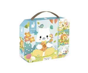 Janod - 4 Evolving Animal Puzzles - 6-9-12-16 Pieces - Progressive Puzzle - Educational Toys - To develop patience and dexterity - Made in France - From 24 months - J02552