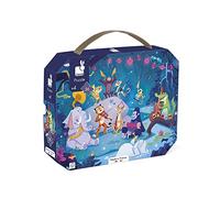 Janod - 4 Years+ - 36-Piece Summer Party Children’s Puzzle - Educational Game - Fine Motor Skills & Concentration - Suitcase-Shaped Box with Handle - Made in France and FSC-Certified - J02600