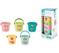 Janod - 5 Bath Activity Buckets - Babies’ Bath Toys - Early-Learning Game - Baby
