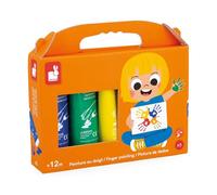 Janod - 5 Finger Paints for Babies from 1 Year Old - 75 ml Tube - Dermatologically Tested - Ideal for Toddlers - From 12 Months - J07403