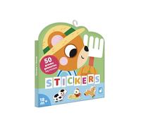 Janod - 50 Large Stickers for Children from 18 months - Format 7x8cm - Stickers Farm Animals Theme - Pre-cut for Easy Grasping - Creative Development - J09188
