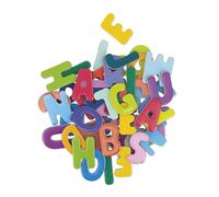 Janod - 52 Magnetic Wooden Alphabet Magnets - Suitable for whiteboards or fridges - Educational Magnetic Game for Learning the Alphabet, Manipulating, Experimenting and Having Fun - From 3 years old