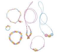 Janod - Set of 6 Make-Your-Own Flower Jewellery Pieces out of Seed Beads - Les Ateliers Bijoux - Children’s Craft Kit - Fine Motor Skills & Creativity - 6 Years and up - J07998