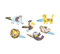 Janod - Set of 6 hair clip to Create - Exotic Animals - Les Ateliers Bijoux - Children's Creative Leisure Kit - Fine motor skills and creativity - From 5 years - J09178