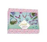 Janod -7 Jewellery Creations - Fairy Theme - Les Ateliers Bijoux - Case included - Children's Creative Leisure Kit - Fine motor skills and concentration - From age 6 - J09176