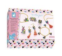 Janod - 7-Piece Make-Your-Own Geometric Shrink Plastic Jewellery Set - Les Ateliers Bijoux - Children’s Arts & Crafts Kit - Dexterity and Concentration - 8 Years + - J07996